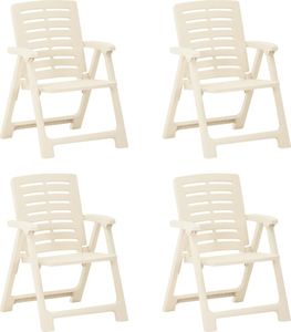 vidaXL Krzesła ogrodowe 4 szt. plastikowe białe 1