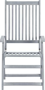 vidaXL Rozkładane krzesła ogrodowe z poduszkami 4 szt. lita akacja 4