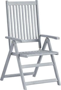 vidaXL Rozkładane krzesła ogrodowe z poduszkami 4 szt. lita akacja 5