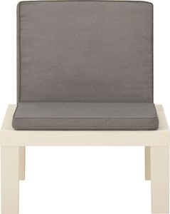 vidaXL Siedzisko ogrodowe z poduszką, plastikowe, białe 2