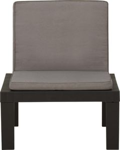 vidaXL Siedzisko ogrodowe z poduszką plastikowe szare 2