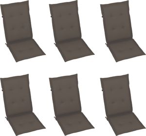 vidaXL Składane krzesła ogrodowe z poduszkami 6 szt. drewno akacjowe 6