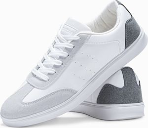 Ombre Buty męskie trampki T373 - białe 45 3