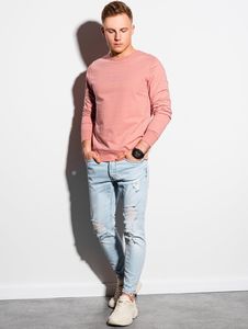 Ombre Bluza męska bez kaptura z nadrukiem B1160 - różowa L 1