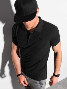 Ombre Koszulka męska polo klasyczna bawełniana S1374 - czarna XL 1