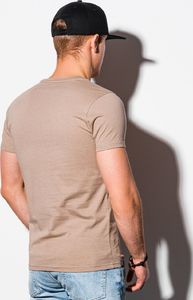 Ombre T-shirt męski bawełniany basic S1369 - jasnobrązowy XXL 3