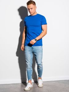 Ombre T-shirt męski bawełniany basic S1370 - niebieski S 1