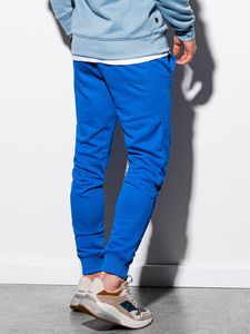 Ombre Spodnie męskie dresowe P1005 - niebieskie M 4