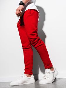 Ombre Spodnie męskie dresowe P1004 - czerwone S 1