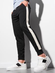 Ombre Spodnie męskie dresowe joggery P951 - czarne XL 1