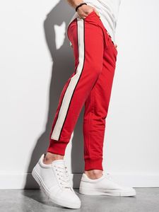 Ombre Spodnie męskie dresowe joggery P951 - czerwone XL 1