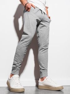 Ombre Spodnie męskie dresowe joggery P952 - szare melanż XL 1