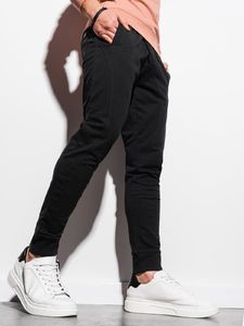 Ombre Spodnie męskie dresowe joggery P952 - czarne S 1