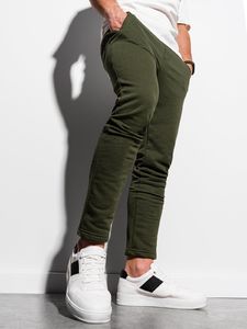 Ombre Spodnie męskie dresowe P1004 - khaki L 1