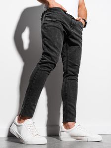 Ombre Spodnie męskie jeansowe P923 - czarne M 1