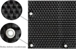 Basari Mata osłona na balkon OCZKOWANA NA WYMIAR CZARNY 2