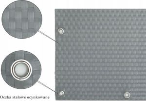 Basari Mata osłona na balkon OCZKOWANA NA WYMIAR SZARY 2