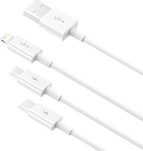 Kabel USB Baseus USB-A - USB-C + microUSB + Lightning 1.5 m Biały (CAMLTYS-02) 4
