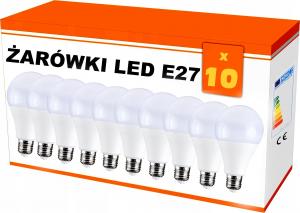 Art Zestaw 10x żarówek LED E27 15W bańka kulka A80,AC230V, WW 1