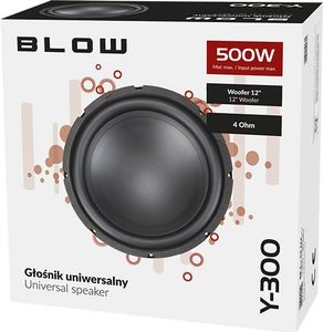 Głośnik samochodowy Blow Głośnik niskotonowy uniwersalny BLOW Y-300 4Ohm 500W 3