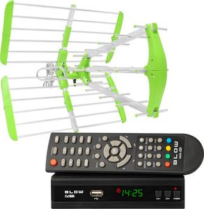 Tuner TV Blow Cyfrowy zestaw DVB-T tuner DVB-T/T2 BLOW 4606HD + antena kierunkowa Virga DVBT06A 1