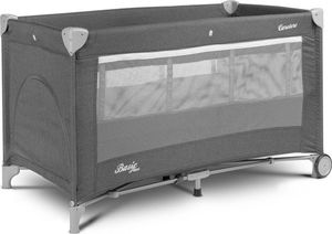 Caretero Łóżeczko turystyczne BASIC PLUS kojec + torba - grafitowe 19