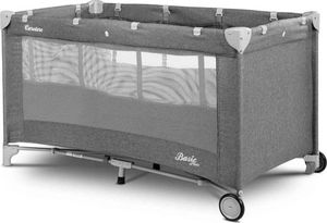 Caretero Łóżeczko turystyczne BASIC PLUS kojec + torba - grafitowe 2