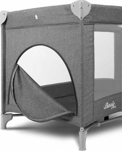 Caretero Łóżeczko turystyczne BASIC PLUS kojec + torba - grafitowe 4