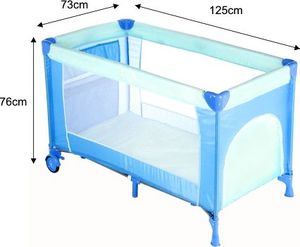 Max4b Łóżeczko turystyczne kojec dla dzieci Simple - niebieskie - 10