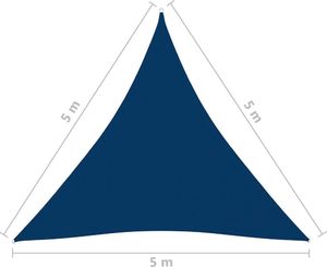 vidaXL Trójkątny żagiel ogrodowy, tkanina Oxford, 5x5x5 m, niebieski 6