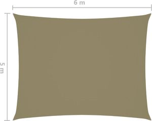 vidaXL Prostokątny żagiel ogrodowy, tkanina Oxford, 5x6 m, beżowy 6