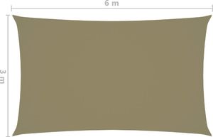 vidaXL Prostokątny żagiel ogrodowy, tkanina Oxford, 3x6 m, beżowy 6