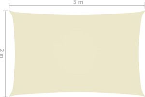 vidaXL Prostokątny żagiel ogrodowy, tkanina Oxford, 2x5 m, kremowy 6