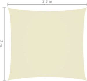 vidaXL Prostokątny żagiel ogrodowy, tkanina Oxford, 2x2,5 m, kremowy 6