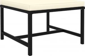 vidaXL 5-cz. zestaw wypoczynkowy do ogrodu poduszki czarny rattan PE 3