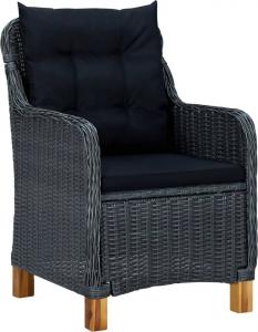vidaXL Zestaw mebli ogrodowych poduszki rattan PE ciemnoszary 9-cz. 3