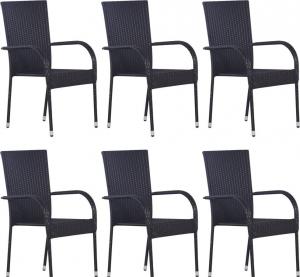 vidaXL 7-częściowy zestaw mebli ogrodowych czarny 3