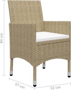 vidaXL 3-częściowy zestaw mebli ogrodowych beżowy (30676) 4