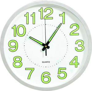vidaXL Fluorescencyjny zegar ścienny, biały, 30 cm 1