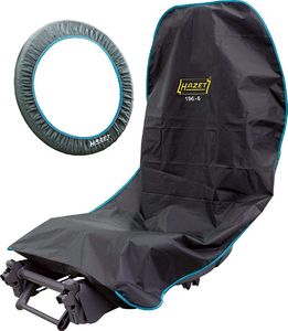 Hazet Hazet seat-steering wheel seat cover set 196-6 / 2, protective cover (black, waterproof, oil and grease repellent) 1