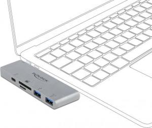 HUB USB Delock 1x SD 1x USB-C PD 1x microSD  + 2x USB-A 3.2 Gen1 (64078) 3