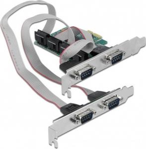 Kontroler Delock PCIe x1 - 4x RS-232 DB9 (90410) 1