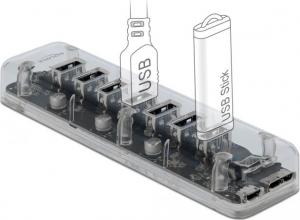 HUB USB Delock 1x microUSB  + 7x USB-A 3.0 (64088) 2
