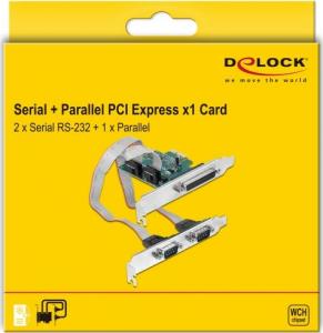 Kontroler Delock PCIe x1 - 2x Port szeregowy RS-232 + 1x LPT (90413) 4