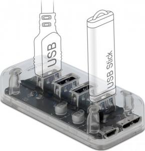 HUB USB Delock 1x microUSB  + 4x USB-A 3.0 (64087) 3