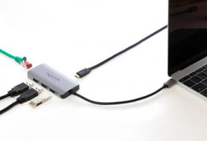 HUB USB Delock 1x RJ-45 1x USB-C PD  + 3x USB-A 3.2 Gen1 (63252) 3
