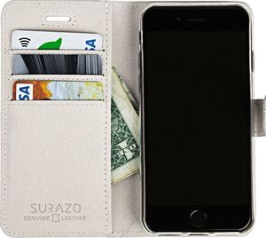 Surazo Etui na telefon Surazo ze skóry naturalnej Wallet case - Pastel Porcelanowy (51928-278) - 51928-278 2