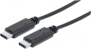 Kabel USB Manhattan USB-C - USB-C 1 m Czarny (353526) 1