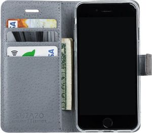 Surazo Etui na telefon Surazo ze skóry naturalnej Wallet case - Nubuk Szary i Czarny (51408-285) - 51408-285 2