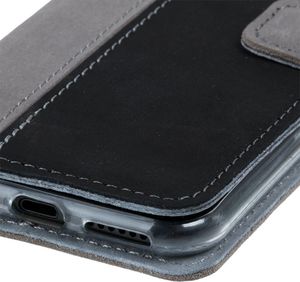 Surazo Etui na telefon Surazo ze skóry naturalnej Wallet case - Nubuk Szary i Czarny (51408-299) - 51408-299 5